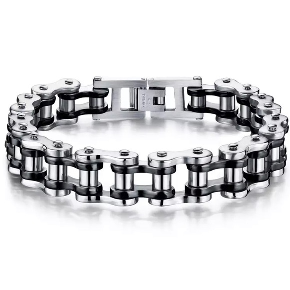 STAINLESS STEEL Men Rock Punk Biker Bicycle Bracel - Picture 5 of 8